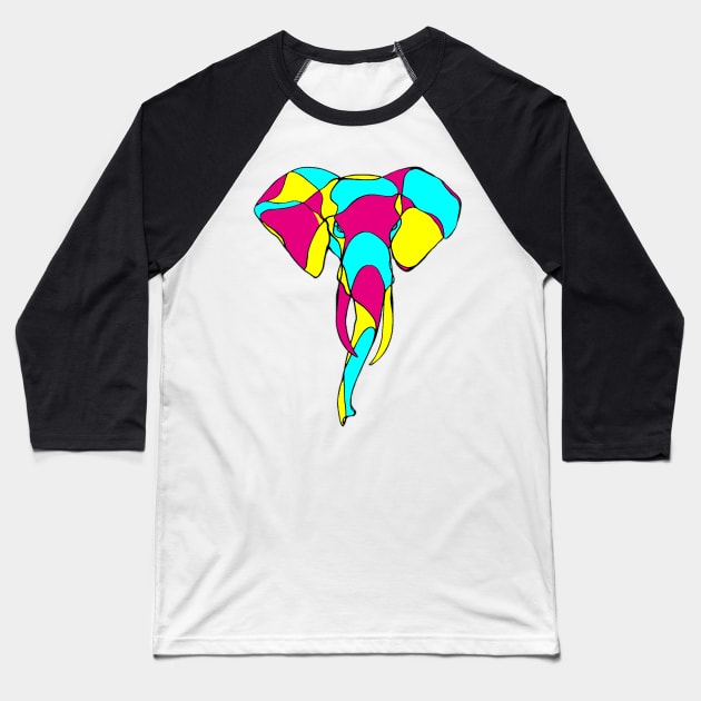 Eddie the Elephant (Multi) Baseball T-Shirt by EDIClothing